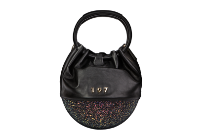 Egg Bag Ecofur Glitter Nero