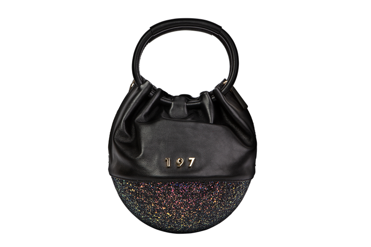 Egg Bag Ecofur Glitter Nero